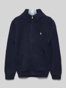 Polo Ralph Lauren Teens Strickjacke mit Stehkragen in Marine, Größe S