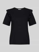 Selected Femme T-Shirt mit Volants Modell 'CILLEE' in Black, Größe XS