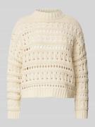 Only Strickpullover mit gerippten Abschlüssen Modell 'LEAH' in Offwhit...