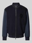 ARMANI EXCHANGE Bomberjacke mit Label-Stitching in Dunkelblau, Größe S