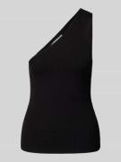 Mango Top mit One-Shoulder-Träger Modell 'ASIM' in Black, Größe L