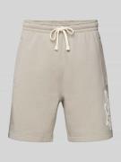 Multiply Apparel Sweatshorts mit Label-Print in Beige, Größe M