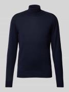 Manuel Ritz Strickpullover mit Rollkragen in Marine, Größe M