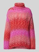 Milano Italy Oversized Strickpullover mit Rollkragen in Pink, Größe M