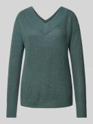 Only Regular Fit Strickpullover mit geripptem V-Ausschnitt Modell 'MEL...