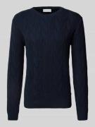 Tom Tailor Strickpullover mit Rundhalsausschnitt in Marine, Größe XL