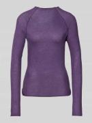 Review Longsleeve mit Stehkragen in Purple, Größe XS