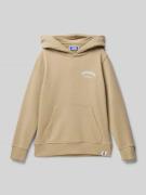 Jack & Jones Comfort Fit Hoodie mit Label-Print in Camel, Größe 140