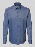 ETERNA Regular Fit Business-Hemd in Uni-Struktur in Marine, Größe 44