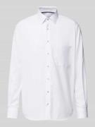 ETERNA Comfort Fit Businesshemd in Uni-Struktur in Weiss, Größe 45