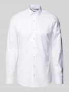 ETERNA Slim Fit Businesshemd aus Uni Struktur in Weiss, Größe 44