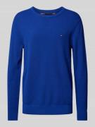 Tommy Hilfiger Strickpullover mit Logo-Stitching in Royal, Größe M