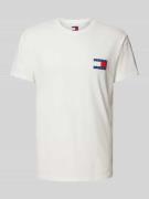 Tommy Jeans T-Shirt mit Label-Print in Offwhite, Größe M