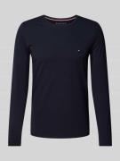 Tommy Hilfiger Slim Fit Langarmshirt mit Baumwoll-Anteil in Marine, Gr...