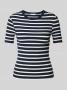 Tommy Hilfiger T-Shirt in Ripp-Optik in Marine, Größe L