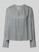 Tommy Hilfiger Regular Fit Bluse mit V-Ausschnitt in Hellgrau, Größe 4...