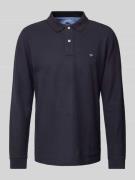 Fynch-Hatton Regular Fit Poloshirt mit Logo-Stitching in Marine, Größe...