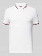 Tommy Hilfiger Slim Fit Poloshirt mit Logo-Stitching in Weiss, Größe X...