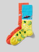 Christian Berg Men Socken mit Motiv-Stitching im 2er-Pack in Neon Gelb...