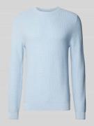 MCNEAL Regular Fit Strickpullover aus reiner Baumwolle in Hellblau Mel...