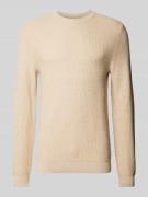 MCNEAL Regular Fit Strickpullover aus reiner Baumwolle in Beige Melang...