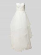 Unique Brautkleid in Bandeau-Form in Offwhite, Größe 36