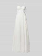 Unique Off-Shoulder-Brautkleid mit floralen Stickereien in Offwhite, G...