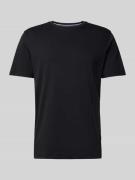 OLYMP Level Five T-Shirt mit geripptem Rundhalsausschnitt in Black, Gr...