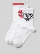 HUGO Socken mit Label-Print im 3er-Pack in Weiss, Größe 35-38