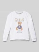 Guess Sweatshirt mit Label-Stitching Modell 'ACTIVE' in Weiss, Größe 1...