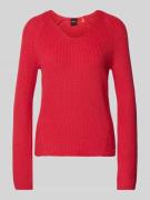 BOSS Orange Strickpullover mit U-Boot-Ausschnitt Modell 'Fardin' in Ro...