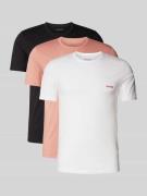 HUGO Regular Fit T-Shirt aus Viskose mit Label-Print im 3er-Pack in Al...