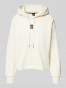 BOSS Hoodie mit Logo-Badge Modell 'Emaes' in Offwhite, Größe L