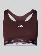 ADIDAS SPORTSWEAR BH mit Label-Print in Aubergine, Größe L