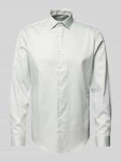 Jake*s Slim Fit Business-Hemd mit Kentkragen in Hellgruen, Größe 37/38