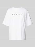 Selected Femme T-Shirt mit Label-Print Modell 'VILJA' in Weiss, Größe ...