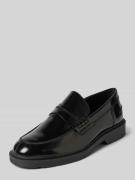 Jack & Jones Penny-Loafer aus Leder mit Schaftbrücke in Black, Größe 4...