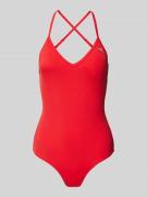 PUMA Badeanzug mit V-Ausschnitt in Rot, Größe XL