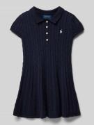 Polo Ralph Lauren Teens Strickkleid mit Zopfmuster in Marine, Größe L