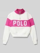 Polo Ralph Lauren Teens Troyer mit Label-Print in Pink, Größe L