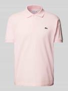 Lacoste Classic Fit Poloshirt mit Label-Detail in Rosa, Größe L