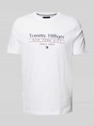 Tommy Hilfiger T-Shirt mit Label-Print in Weiss, Größe L