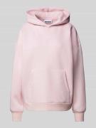 Review Hoodie mit Label-Stitching und Känguru-Tasche in Rose, Größe XS