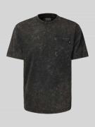 Scotch & Soda T-Shirt mit geripptem Rundhalsausschnitt in Black, Größe...