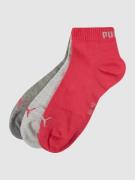 PUMA Damen Sneakersocken im 3er-Pack in Pink, Größe 35-38