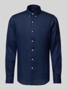 Polo Ralph Lauren Slim Fit Leinenhemd mit Button-Down-Kragen in Marine...