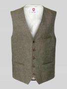 CG - Club of Gents Weste mit Leinen-Anteil Modell 'Plum' in Schilf, Gr...