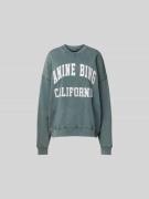 Anine Bing Oversized Sweatshirt mit Label-Print in Gruen, Größe L