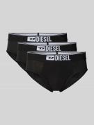 Diesel Slip mit elastischem Logo-Bund im 3er-Pack in Black, Größe L