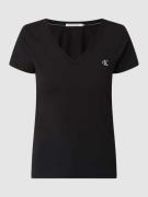 Calvin Klein Jeans T-Shirt mit Logo-Stickerei in Black, Größe L